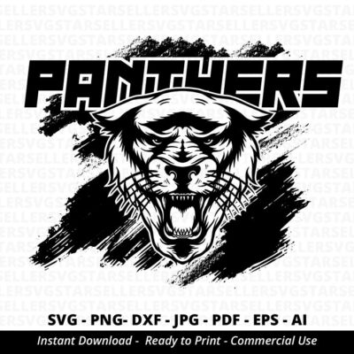 1647 Panthers SVG Panther svg Panthers Shirt svg School Pride Mascot cut file Mascot svg School Spirit Shirt Cricut Silhouette