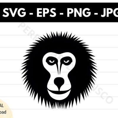 16497 Baboon face silhouette svg file Baboon face cutting svg file for cricut Baboon face outline clipart svg Baboon face vector svg eps png