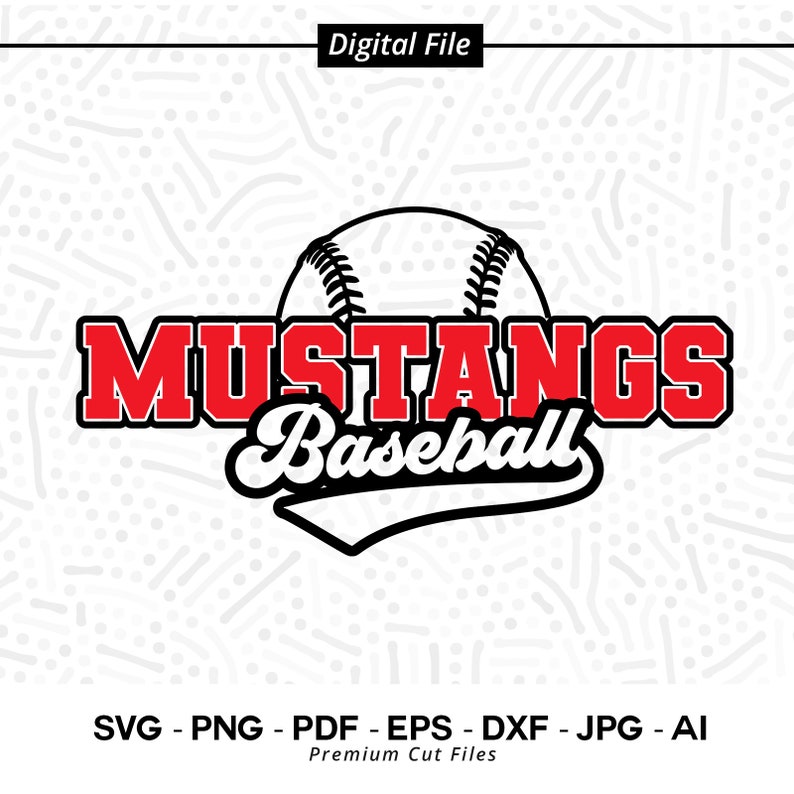 1653 Baseball SVG PNG Mustang Baseball Mustang Mustangs Baseball svg Cricut svg Digital Download Sublimation Baseball Clipart Cut file