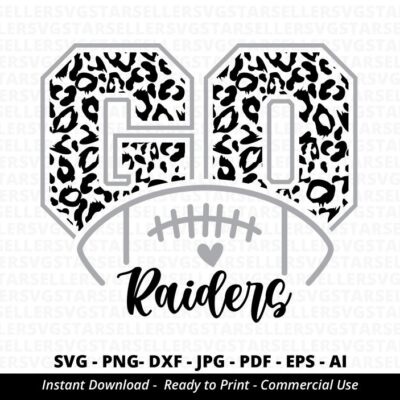 1661 Go Raiders Football SVG Raiders svg Go Leopard Raiders svg Raiders Mascot svg Raiders School Team svg Raiders Cheer School Spirit svg Cricut