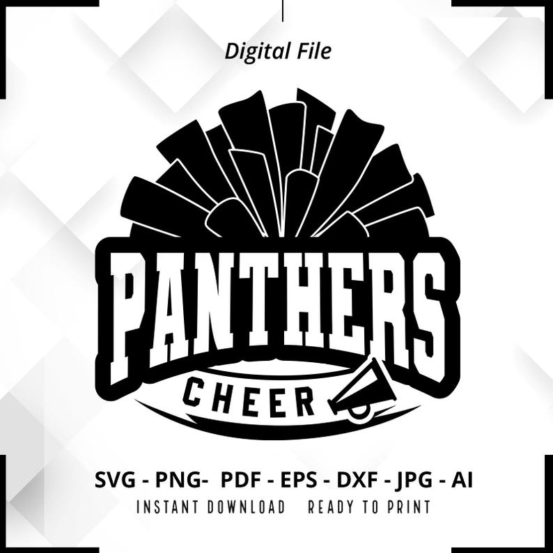 1670 Panthers SVG PNG Panthers Cheer svg Panthers Pom Pom svg Panthers Cheerleader svg Panthers Mascot svg Panthers Mom svg Cut File Cricut