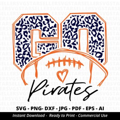 1672 Go Pirates Football SVG Pirates svg Go Leopard Pirates svg Pirates Mascot svg Pirates Pride svg Pirates Cheer School Spirit svg Cricut