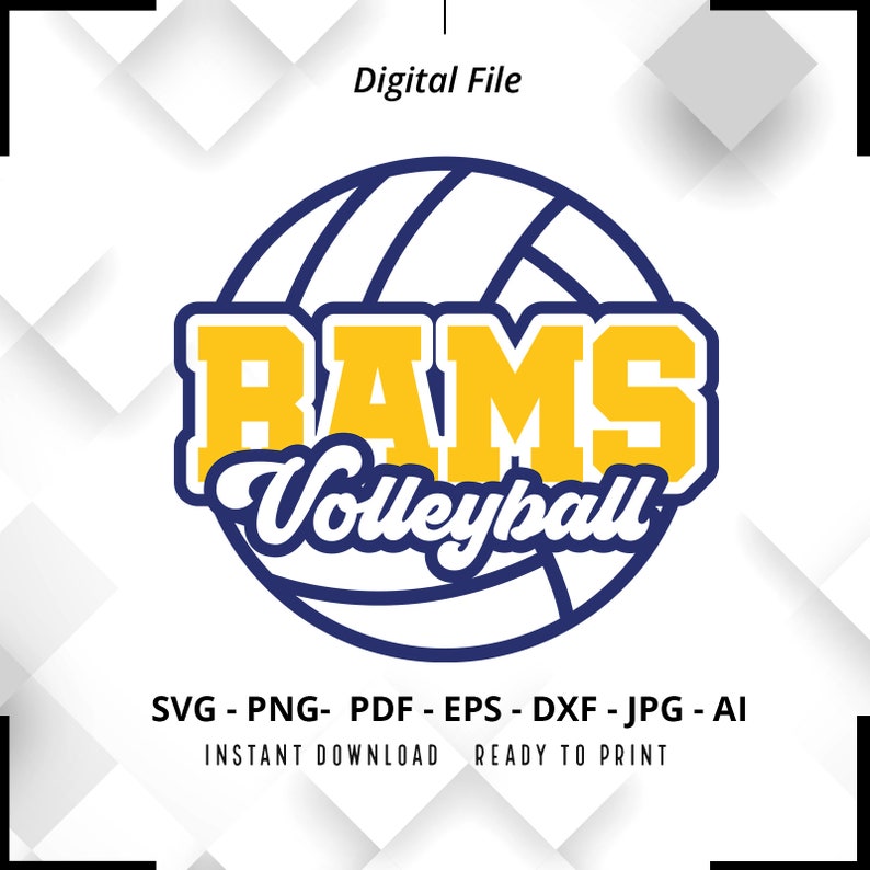 1677 Rams Volleyball SVG PNG Rams svg Rams Cheer svg Volleyball svg Rams Mom svg Rams Shirt svg Rams Pride svg Cricut Cut File