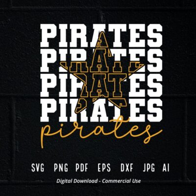 1685 Stacked Pirates SVG Pirates Mascot svg Pirates svg Pirates School Team svg Pirates Cheer svg School Spirit svg Pirates Star svg