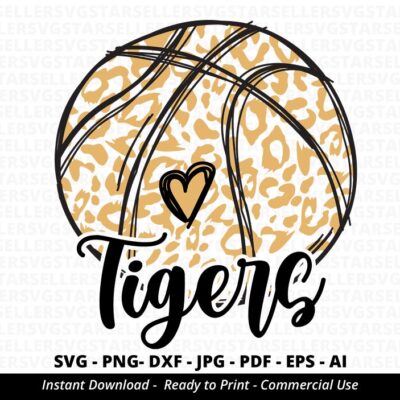 1729 Tigers SVG Tigers Mascot svg Leopard Tigers svg Tigers Heart svg Tigers Cheer svg Tigers Pride svg Tigers Cheer Basketball Mom Cricut