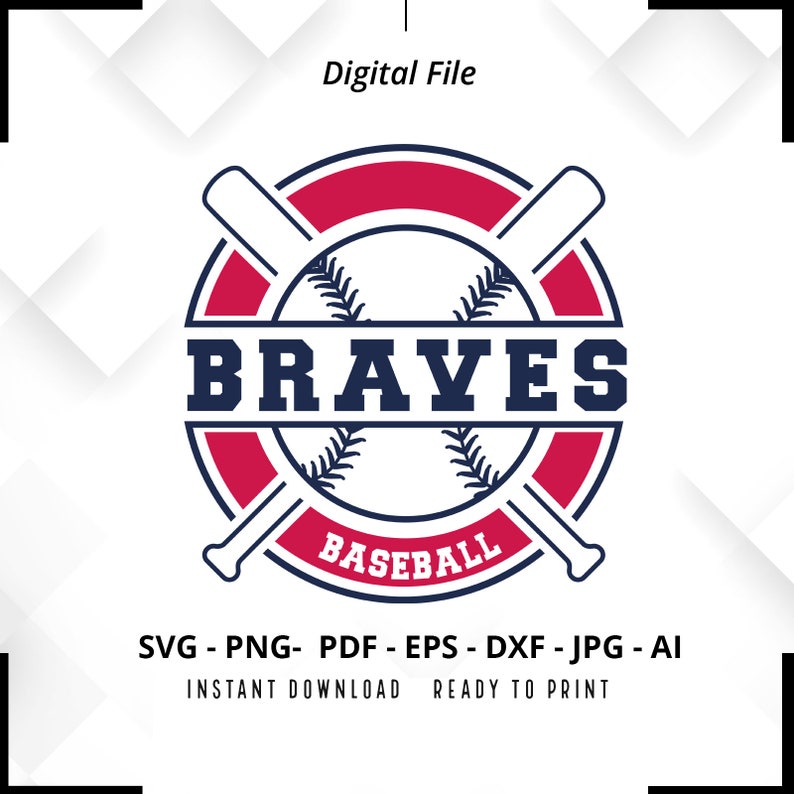 1736 Braves Baseball SVG PNG Braves svg Baseball svg Braves Shirt svg Braves Cheer svg Braves Mom svg Baseball Shirt svg Cricut Cut File