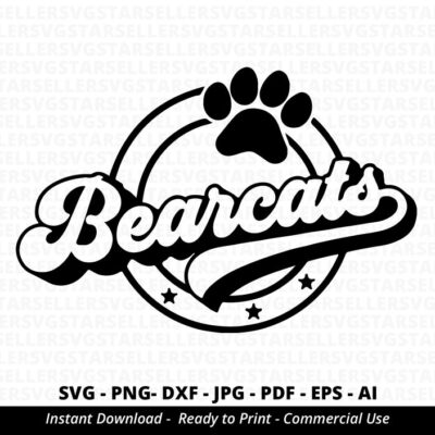 1742 Bearcats SVG PNG Bearcats Paw svg Bearcats Mascot svg Bearcats Cheer svg Retro Bearcats svg Bearcats Sport svg Bearcats Shirt svg