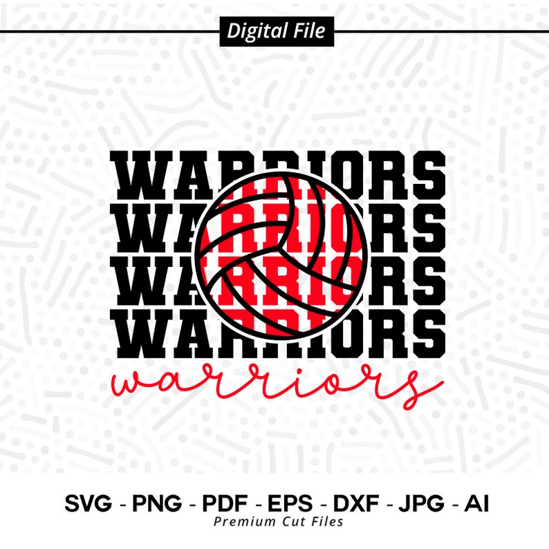 1763 Warriors Volleyball Svg Png Volleyball svg Warrior Warriors Volleyball Svg Png Eps Warriors Cheer Svg Sublimation Stacked Warriors