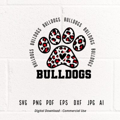 1765 Bulldogs SVG PNG Bulldogs Paw svg Leopards Paw svg Leopard svg Bulldogs Mascot svg Bulldogs Cheer svg Bulldogs Vibes svg School Spirit