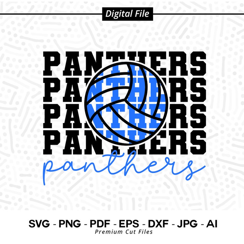 1766 Panthers Volleyball Svg Png Volleyball svg Panther Panthers Volleyball Svg Png Eps Panthers Cheer Svg Sublimation Cricut Cut Files