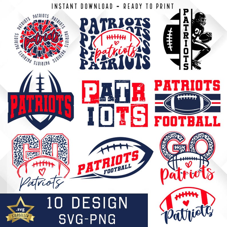 177 Patriots Bundle SVG PNG Patriots Football Bundle svg Bundle svg Football Bundle Sports Team Svg Digital Cut File Instant Download