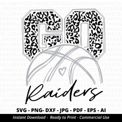 1772 Go Raiders Basketball SVG Raiders svg Go Leopard Raiders svg Raiders Mascot svg Raiders Mom svg Raiders Pride svg Raiders Cheer svg Cricut