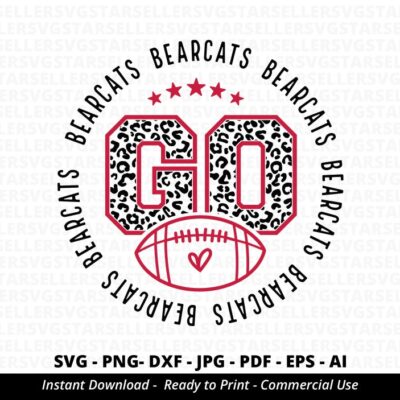 1775 Go Bearcats Football SVG PNG Bearcats svg Leopard Go Bearcats svg Bearcats Mascot svg Bearcats Shirt svg Bearcats Football svg Bearcats PNG