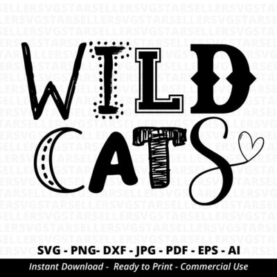 1784 Wildcats SVG Wildcats Football svg Wildcats Heart svg Wildcats Cheer Wildcats Shirt svg Wildcats Mascot Wildcats Mom School Team svg Cricut