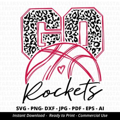 1810 Go Rockets Basketball SVG Rockets svg Go Leopard Rockets svg Rockets Mascot svg Rockets Mom svg Rockets Pride svg School Mascot svg Cricut