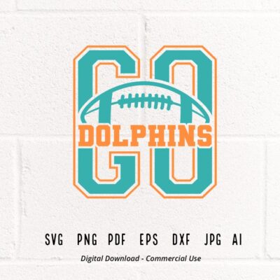 1828 Dolphin Football svg Dolphin Dolphins Football svg png Sublimation Football Clipart SVG for Shirts SVG for Cricut GO svg Football Mom