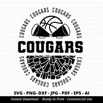 1829 Cougars Basketball SVG PNG Cougars svg Cougars Pom Pom svg Cougars Mascot svg Cougars Mom svg Cougars Shirt svg Basketball Mom svg Cricut