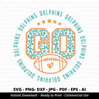 1834 Go Dolphins Football SVG PNG Dolphins svg Leopard Go Dolphins svg Dolphins Mascot svg Dolphins Shirt svg Dolphins Football svg Dolphins PNG