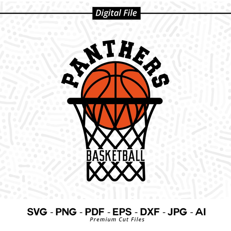 1842 Basketball SVG PNG Panther Basketball Panther Panthers Basketball svg Basket Hoop svg Cricut svg Digital Download Basketball Clipart