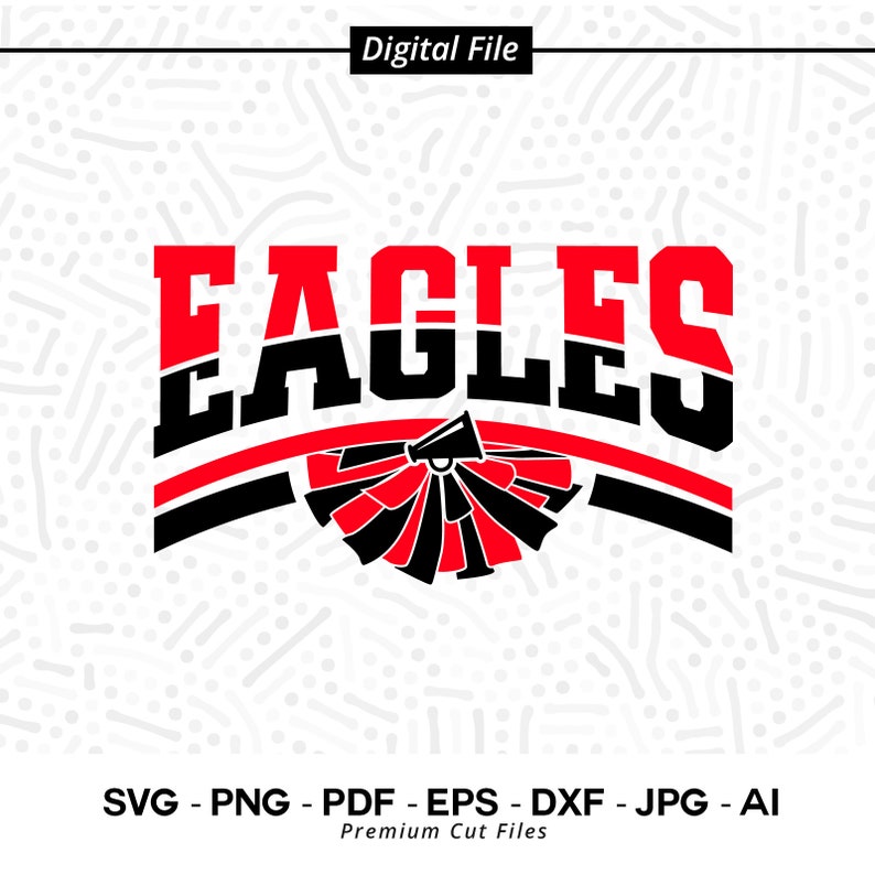 1849 Eagles Cheer SVG PNG Eagles Svg Eagle Cheer Svg Eagles Vibes Eagles Shirt svg School Spirit svg Cheer Megaphone svg Eagles Pom pom