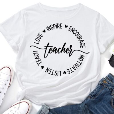 186 Teacher SVG Teach Love Inspire Teacher Life svg Motivate Listen Encourage svg Teacher Appreciation Teacher Shirt Svg Cricut svg