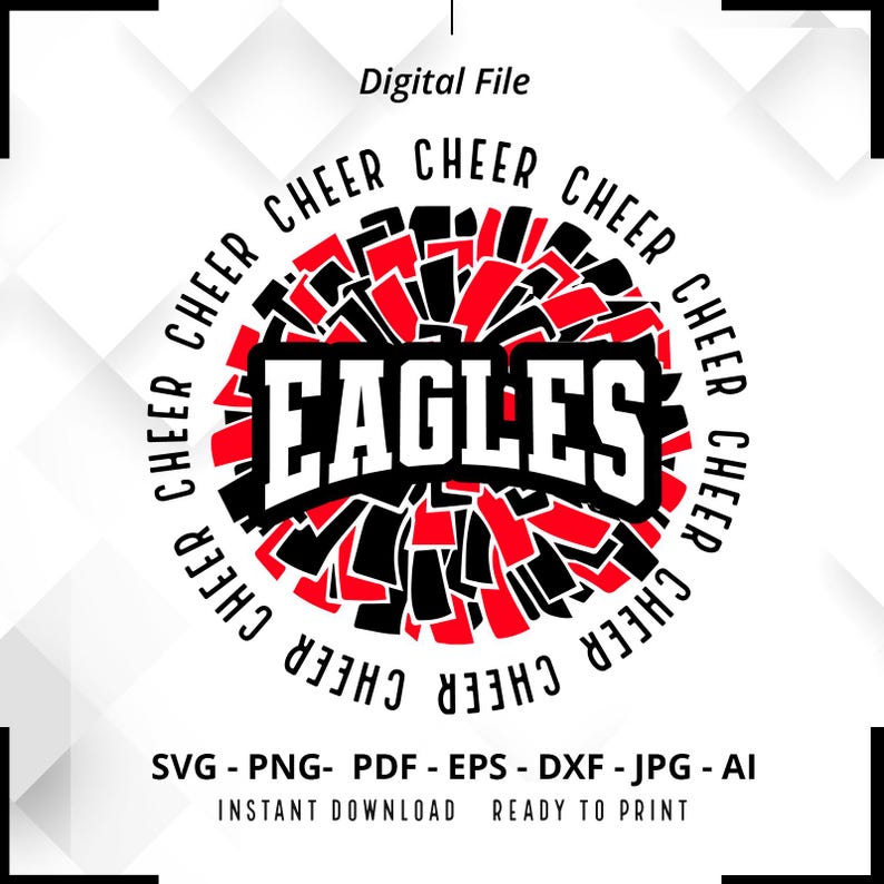 1887 Eagles Cheer SVG PNG Eagles svg Eagles Pom Pom svg Eagles Cheerleader Eagles Mascot svg Eagles Mom svg Cricut Cut File Silhouette