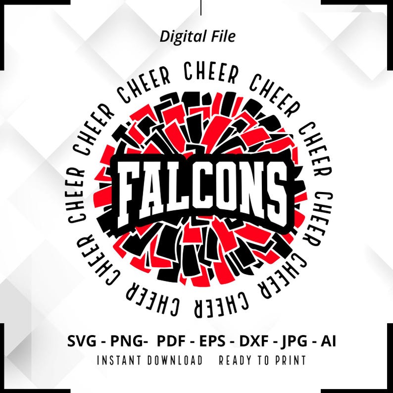 1890 Falcons Cheer SVG Falcons svg Falcons Pom Pom svg Falcons Cheerleader svg Falcons Mascot svg Falcons Mom svg Falcons Pride svg Cricut