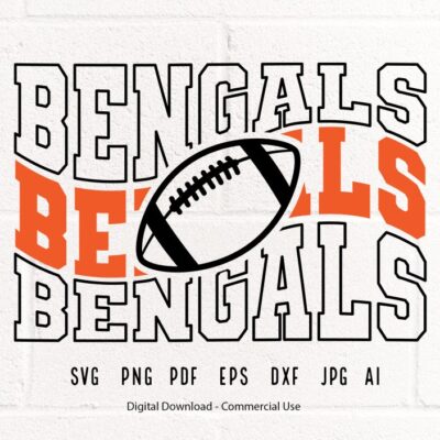 1891 Bengals Football SVG PNG Bengals Mascot svg Bengals svg Bengals School Team svg Bengals Cheer svg Stacked Bengals svg Bengals Shirt svg