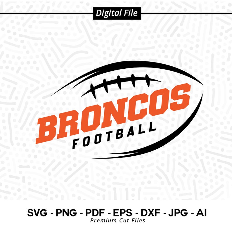 1892 Bronco Football svg Bronco Broncos Football svg png Sublimation Football Clipart Cricut svg Clipart Digital Download SVG for Shirts