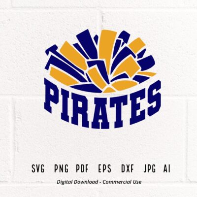 1908 Pirates SVG Pirates Cheer SVG PNG Pirates Mascot svg Pirates Pom Pom svg Cheerleader svg Pirates Shirt svg Pirates Sport School Spirit