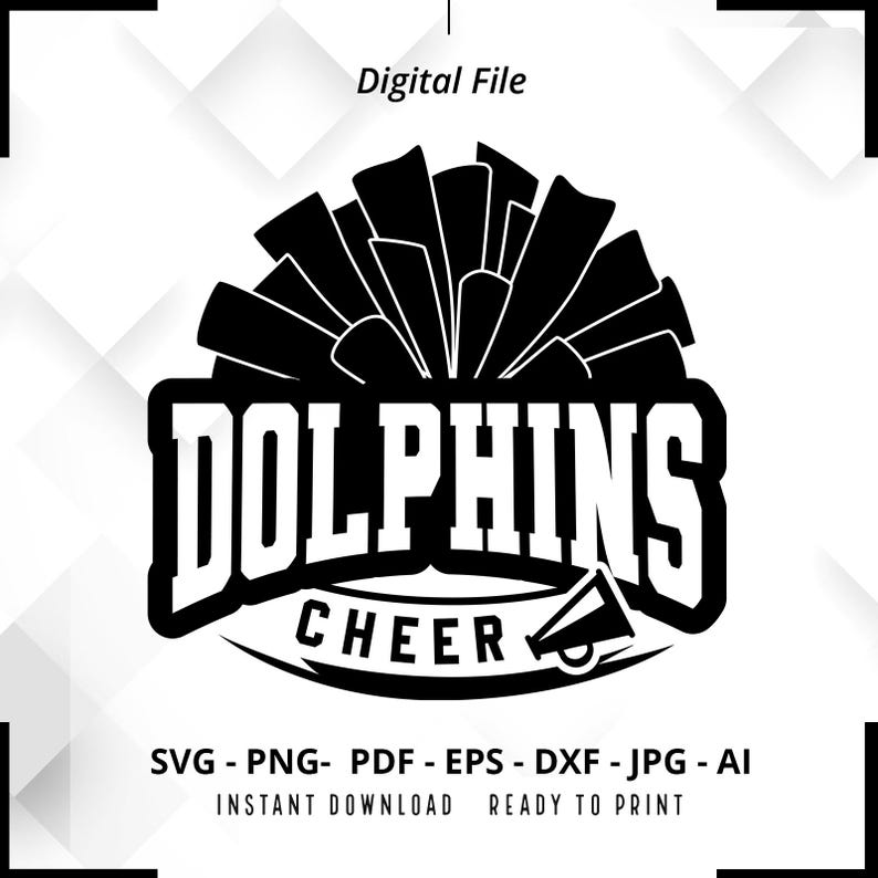 1927 Dolphins SVG PNG Dolphins Cheer svg Dolphins Pom Pom svg Dolphins Cheerleader svg Dolphins Mascot svg Dolphins Pride svg Cut File