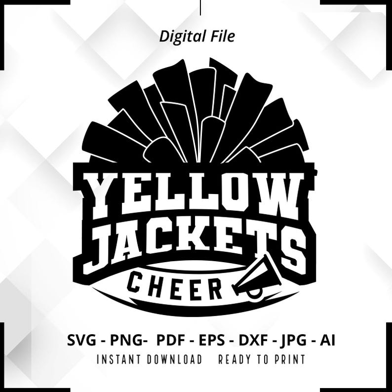 1932 Yellow Jackets SVG PNG Yellow Jackets Cheer svg Yellow Jackets Pom Pom svg Yellow Jackets Cheerleader Yellow Jackets Mascot svg Cricut