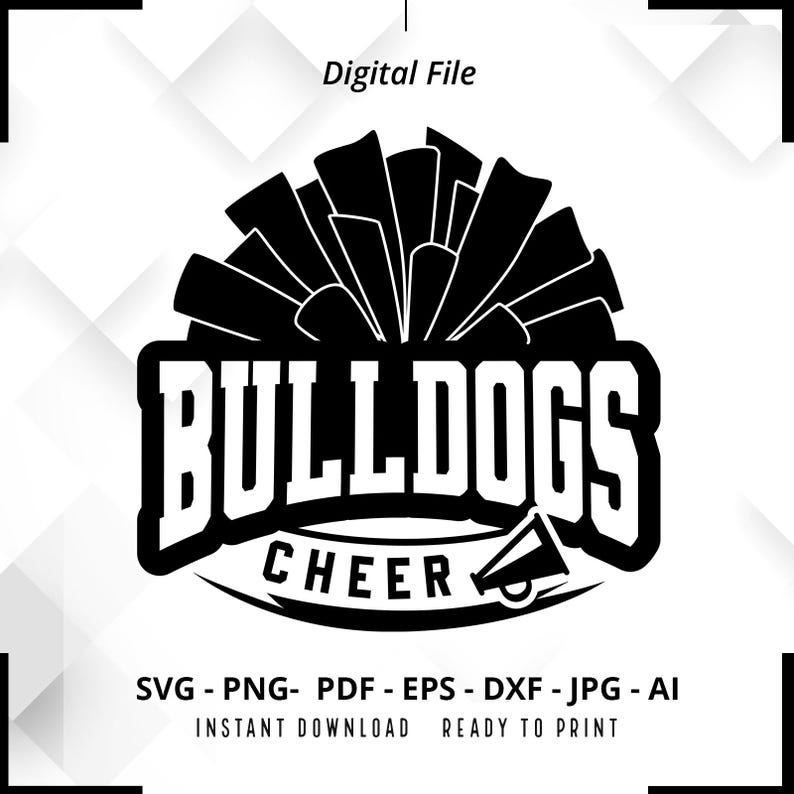 1933 Bulldogs SVG PNG Bulldogs Cheer svg Bulldogs Pom Pom svg Bulldogs Cheerleader svg Bulldogs Mascot svg Bulldogs Pride svg Cricut