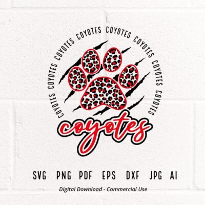 1939 Coyotes SVG PNG Leopard Coyotes Paw svg Coyotes Claw svg Coyotes Mascot svg Coyotes Cheer svg Coyotes Vibes School Spirit svg Cricut