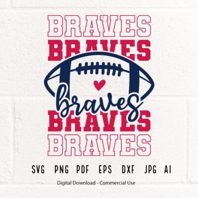 1948 Brave Football svg Brave Braves Football svg png Sublimation Football Clipart Cricut svg Clipart eps SVG for Shirts SVG for Cricut