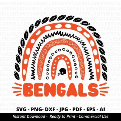 1951 Bengals Rainbow SVG Bengals Football svg Bengals Mascot svg Bengals Cheer svg Bengals School Team svg Bengals Shirt svg Cricut Silhouette