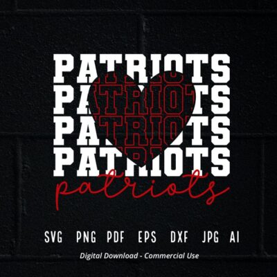 1952 Stacked Patriots SVG Patriots Mascot svg Patriots svg Patriots School Team svg Patriots Cheer svg School Spirit svg Patriots Heart svg