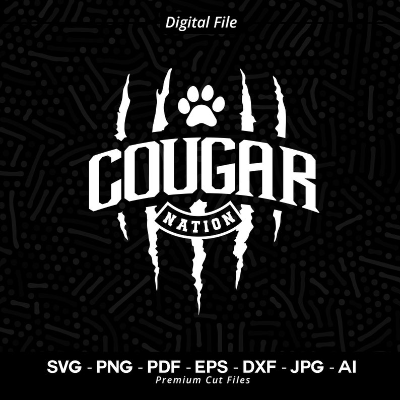 196 Cougar Nation SVG PNG Cougar Paw Svg Cougar Claw Svg Cougars Paw Claw Svg Png Cougar School Team svg Cougar Cheer svg Cougar Vibes