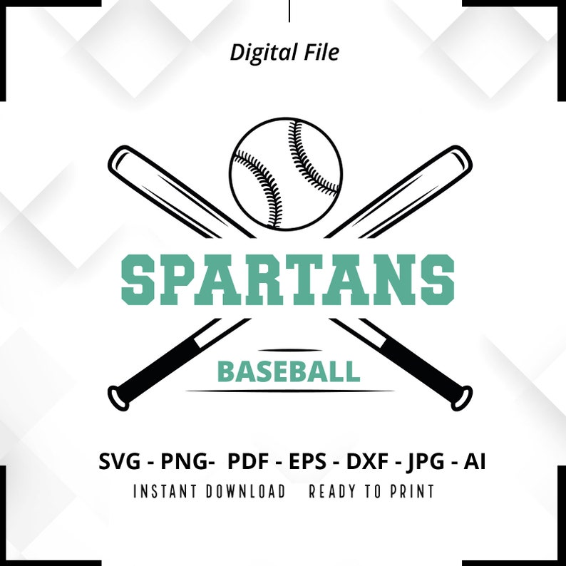 199 Spartans Baseball SVG PNG Spartans svg Baseball svg Spartans Shirt svg Spartans Cheer svg Spartans Mom svg Baseball Shirt svg Cricut