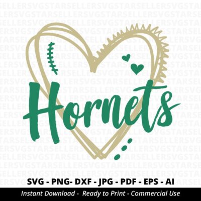 1999 Hornets Heart SVG Hornets svg Hornets Football svg Heart Designs Mascot svg Hornets Mascot svg Hornets Cheer svg Hornets Shirt svg Cricut