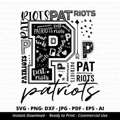 2015 Patriots SVG Patriots Mascot svg Patriots Football svg Patriots Typography svg Patriots Shirt svg Patriots Cheer svg School Spirit Cricut