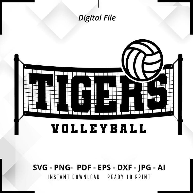 2020 Tigers Volleyball SVG PNG Tigers svg Tigers Cheer svg Volleyball svg Tigers Mom Volleyball Net Volleyball Mom svg Volleyball Shirt svg