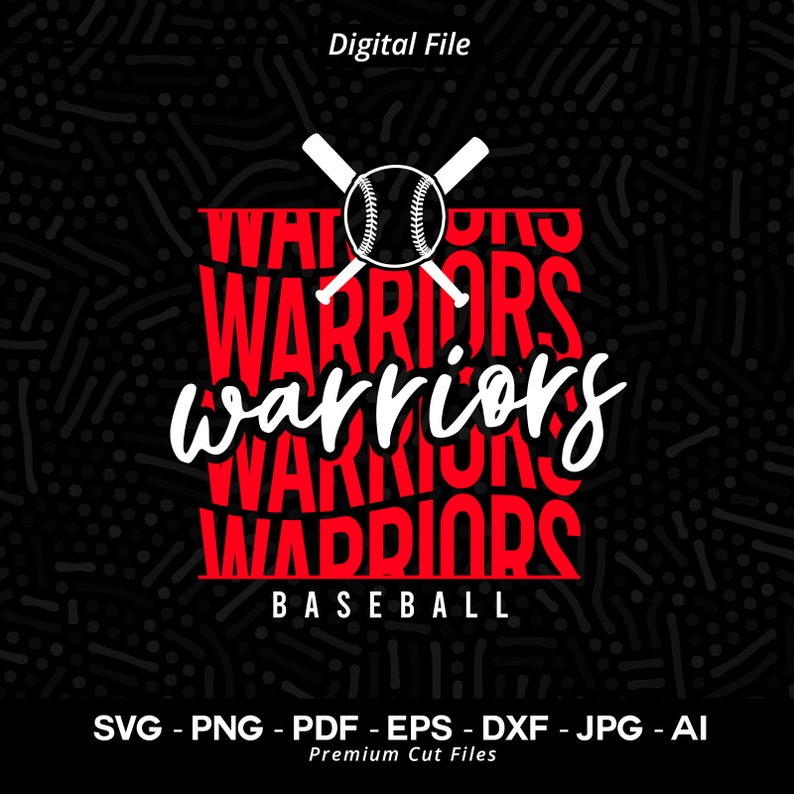 2022 Warriors Baseball SVG PNG Warriors Warrior Baseball Svg Baseball Shirt Baseball Clipart Svg Warriors Pride Svg Warriors