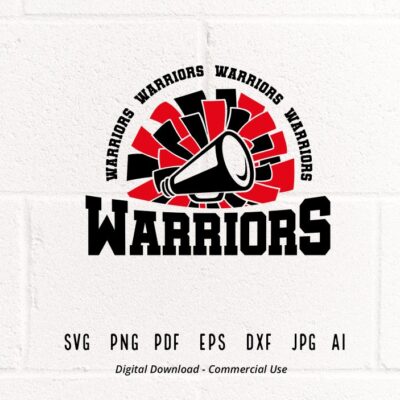 2034 Warriors Cheer SVG PNG Warriors Mascot svg Warriors svg Warriors Shirt School Spirit svg Cheer Megaphone Warriors Pom pom Warriors Girl