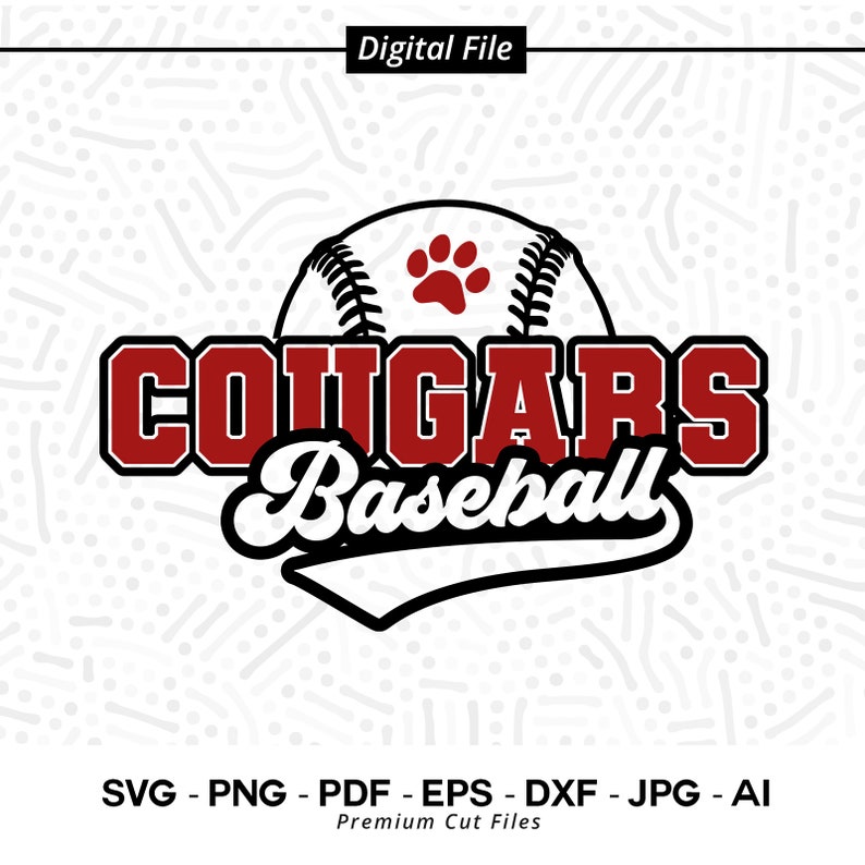 2039 Baseball SVG PNG Cougar Baseball Cougar Cougars svg Baseball Cougar Paw svg Cricut svg Digital Download Sublimation Baseball Clipart