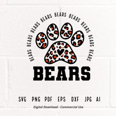 2044 Bears SVG PNG Bears Paw svg Leopards Paw svg Leopard svg Bears Mascot svg Bears Cheer svg Bears Vibes svg School Spirit svg Bears Sport