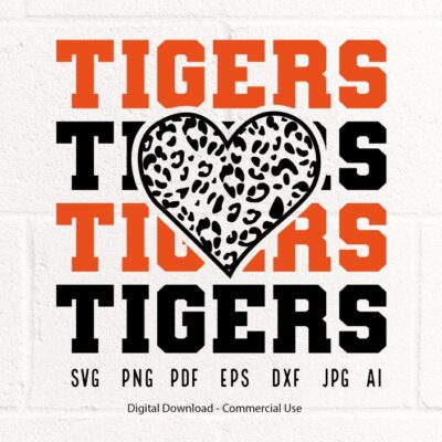 2053 Tigers SVG PNG Tigers Mascot svg Tigers Leopard Heart Tigers Cheer svg Tigers Shirt svg Tigers Heart svg Tigers Mom svg Tigers Love svg