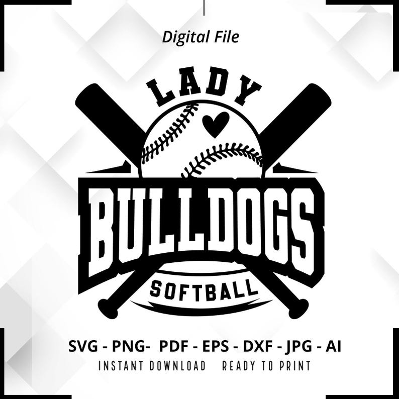 2058 Lady Bulldogs Softball SVG PNG Softball svg Lady Bulldogs Shirt svg Lady Bulldogs Cheer svg Lady Bulldogs Mom Softball Shirt svg Cricut