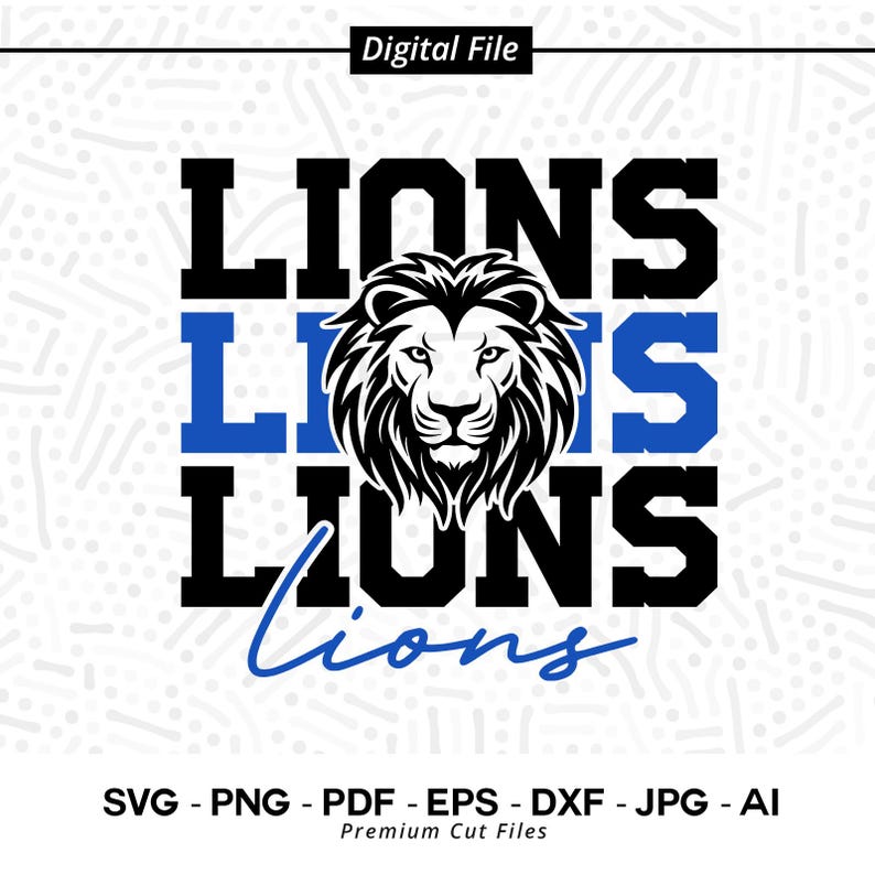 2066 Lions SVG PNG Lions Face svg Lions Mascot svg Lions Shirt svg Lions Cheer svg Lions Vibes svg School Spirit svg Cricut Lions Shirt