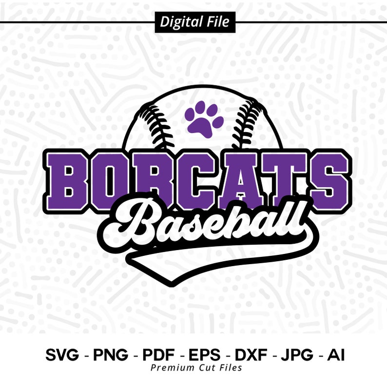 2073 Baseball SVG PNG Bobcat Baseball Bobcat Bobcats svg Baseball Bobcat Paw svg Cricut svg Digital Download Sublimation Baseball Clipart